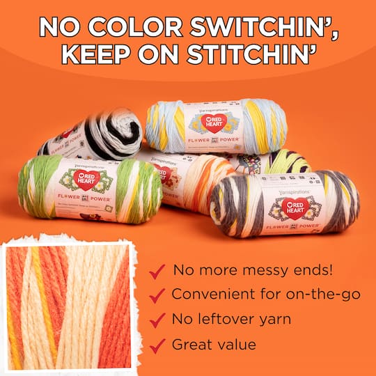 3 Pack Red Heart® All In One Flower Power™ Yarn